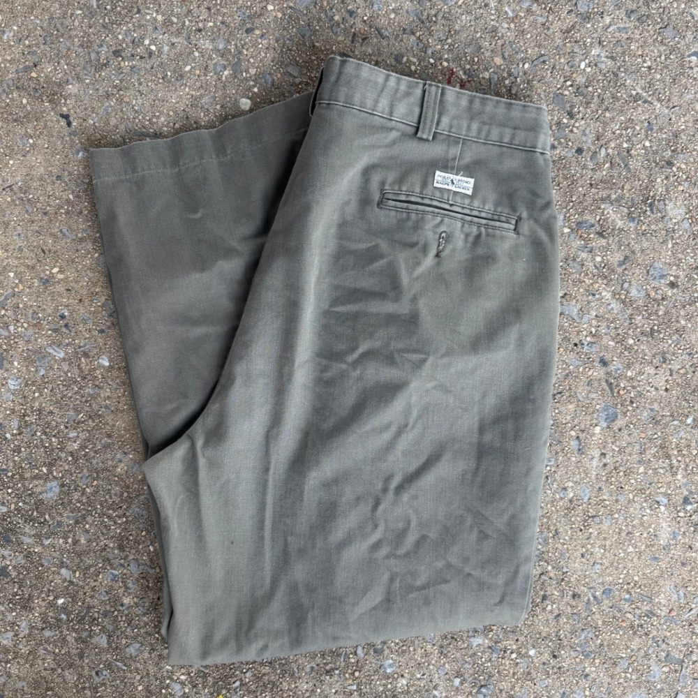 Polo Ralph Lauren Andrew Pant Mens 38x29 Sage Green Pleated Cotton Chino Trouser